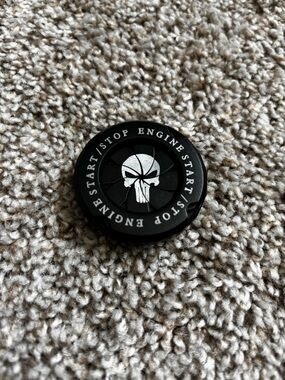 Black Punisher Skull Engine Start/Stop Button Cover